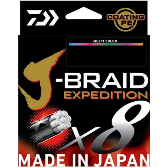 Леска DAIWA J-BRAID EXPEDITION×8E 0.18mm-300m MULTI COLOR 12552-118